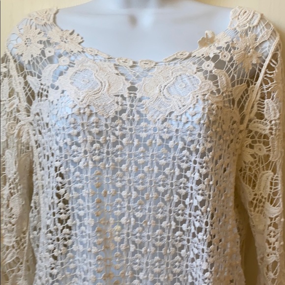 Top. Cream. Worn alone or over a shirt - Picture 2 of 3